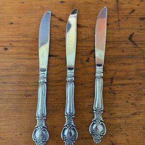 Rogers Stanley Roberts SRB199 Stainless Steel Dinner Knife Lot Of 3 Floral